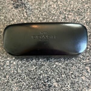 Coach Black Embossed Leather Glasses Case